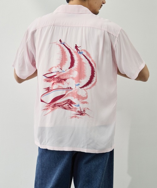 SUN SURF(サンサーフ)の「【SUN SURF/サンサーフ】WATER SKIINGCATALINA(シャツ/ブラウス・メンズ・イエロー/ピンク・L/XL)」の16枚目の写真