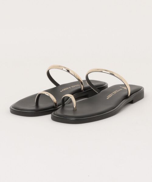 NICOLAS LAINAS(ニコラスライナス)の「【NICOLAS LAINAS(ニコラス ライナス)】FLAT SANDAL(サンダル・レディース・グレイッシュベージュ/ライトブラック・37/38/36)」の1枚目の写真