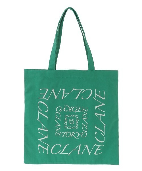 CLANE（クラネ）の「CLANE/クラネ/GRAPHIC TOTE BAG（トートバッグ・レディース・モスグリーン/ブラウン/ブラック/アイボリー・1）」の4枚目の写真