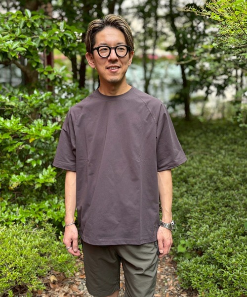 Grand PARK(グランドパーク)の「DOTMESH ラグランTシャツ(Tシャツ/カットソー・メンズ・ブラック/ネイビー/ブラウン・L/M)」の3枚目の写真