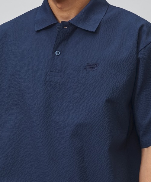 NEW BALANCE（ニューバランス）の「【別注】ニューバランス New Balance シアサッカーポロシャツ 限定コラボ（ポロシャツ・メンズ・ブラック/ベージュ/ネイビー・LL/3L/S/M/L）」の9枚目の写真