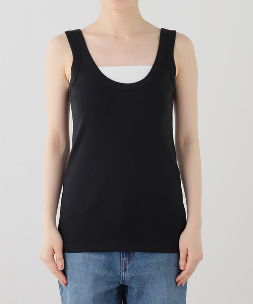 Deuxieme Classe(ドゥーズィエムクラス)の「*Mme.CREW タンクトップ(Tシャツ/カットソー・レディース・ホワイト/ブラック・FREE)」の5枚目の写真