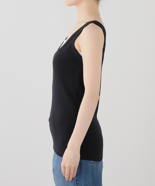 Deuxieme Classe(ドゥーズィエムクラス)の「*Mme.CREW タンクトップ(Tシャツ/カットソー・レディース・ホワイト/ブラック・FREE)」の4枚目の写真