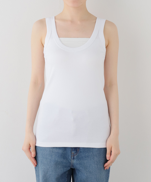 Deuxieme Classe(ドゥーズィエムクラス)の「*Mme.CREW タンクトップ(Tシャツ/カットソー・レディース・ホワイト/ブラック・FREE)」の11枚目の写真