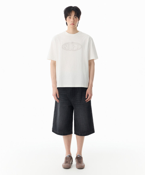 NOT ONLY FOR TODAY（ノットオンリーフォートゥデイ）の「デニムワイドバミューダショーツ[ウォッシュドブラック]（その他パンツ・レディース・その他・LARGE/X-LARGE/SMALL/MEDIUM）」の2枚目の写真