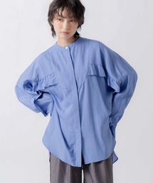 「WHYTO. / ホワイト」curve frill stripe blouse