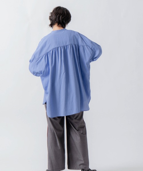 WHYTO.（ホワイト）の「「WHYTO. / ホワイト」curve frill stripe blouse（シャツ/ブラウス・レディース・ブルー/ピンク・36/38）」の7枚目の写真