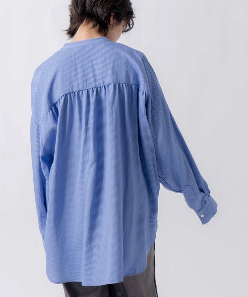 WHYTO.（ホワイト）の「「WHYTO. / ホワイト」curve frill stripe blouse（シャツ/ブラウス・レディース・ブルー/ピンク・36/38）」の8枚目の写真