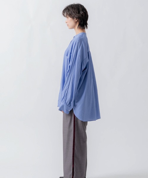 WHYTO.（ホワイト）の「「WHYTO. / ホワイト」curve frill stripe blouse（シャツ/ブラウス・レディース・ブルー/ピンク・36/38）」の11枚目の写真