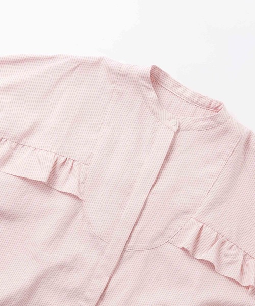 WHYTO.（ホワイト）の「「WHYTO. / ホワイト」curve frill stripe blouse（シャツ/ブラウス・レディース・ブルー/ピンク・36/38）」の18枚目の写真