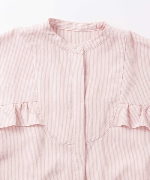 WHYTO.（ホワイト）の「「WHYTO. / ホワイト」curve frill stripe blouse（シャツ/ブラウス・レディース・ブルー/ピンク・36/38）」の19枚目の写真