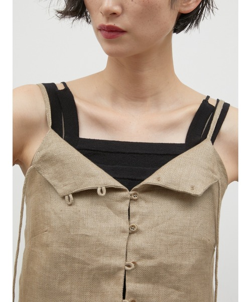 LA PEAU DE GEM(ラポドゥジェム)の「【LA PEAU DE GEM】double code cami/ダブルコードキャミ(キャミソール・レディース・チャコールグレー/ベージュ・FREE)」の14枚目の写真