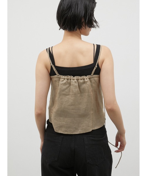 LA PEAU DE GEM(ラポドゥジェム)の「【LA PEAU DE GEM】double code cami/ダブルコードキャミ(キャミソール・レディース・チャコールグレー/ベージュ・FREE)」の10枚目の写真