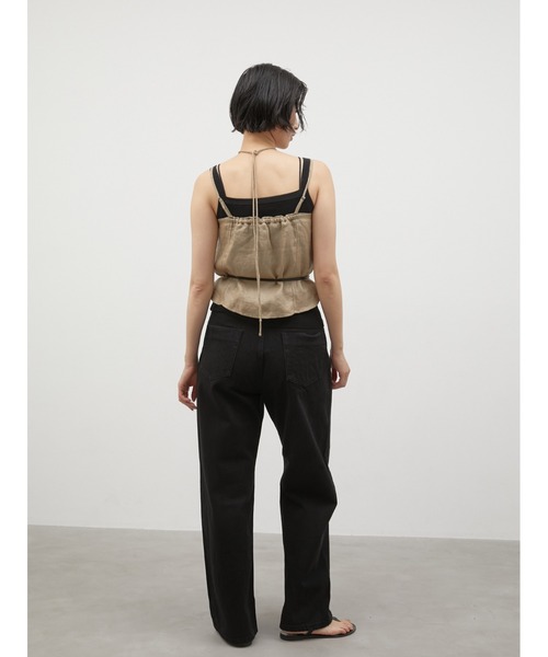 LA PEAU DE GEM(ラポドゥジェム)の「【LA PEAU DE GEM】double code cami/ダブルコードキャミ(キャミソール・レディース・チャコールグレー/ベージュ・FREE)」の6枚目の写真