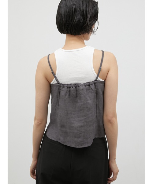 LA PEAU DE GEM(ラポドゥジェム)の「【LA PEAU DE GEM】double code cami/ダブルコードキャミ(キャミソール・レディース・チャコールグレー/ベージュ・FREE)」の18枚目の写真