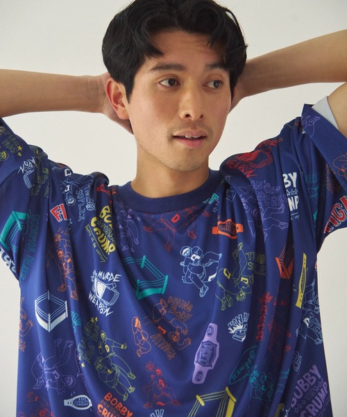 Duckster(ダックスター)の「Duckster/ダックスター 総柄プロレスTEE(Tシャツ/カットソー・メンズ・その他1/その他3/その他2・X-LARGE/LARGE/MEDIUM)」の1枚目の写真