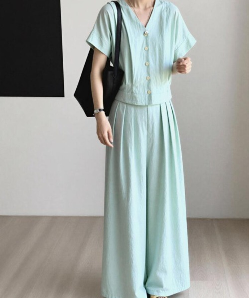 semplice(センプリチェ)の「セットアップ【韓国ファッション】(セットアップ・レディース・ブラウン/ベージュ/グリーン/ブラック・F)」の8枚目の写真