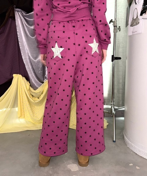 SHAGGIE(シャギー)の「スタープリントカーブスウェットパンツ(スウェットパンツ・レディース・ネイビー/ピンク/ブルー・FREE)」の11枚目の写真