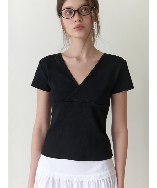 RE_L(リエル)の「Sia v lace half t-shirt (black)(Tシャツ/カットソー・レディース・その他・FREE)」の2枚目の写真