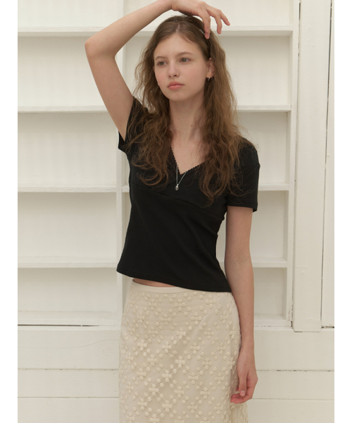 RE_L(リエル)の「Sia v lace half t-shirt (black)(Tシャツ/カットソー・レディース・その他・FREE)」の5枚目の写真