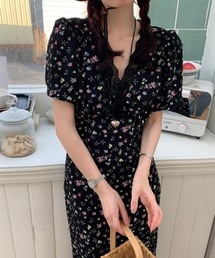 YUGA_YGMC Korean-style Floral print dress