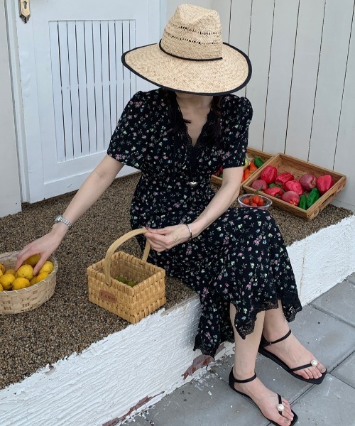YUGA(ユーガ)の「YUGA_YGMC Korean-style Floral print dress(ワンピース・レディース・ブラック・FREE)」の3枚目の写真