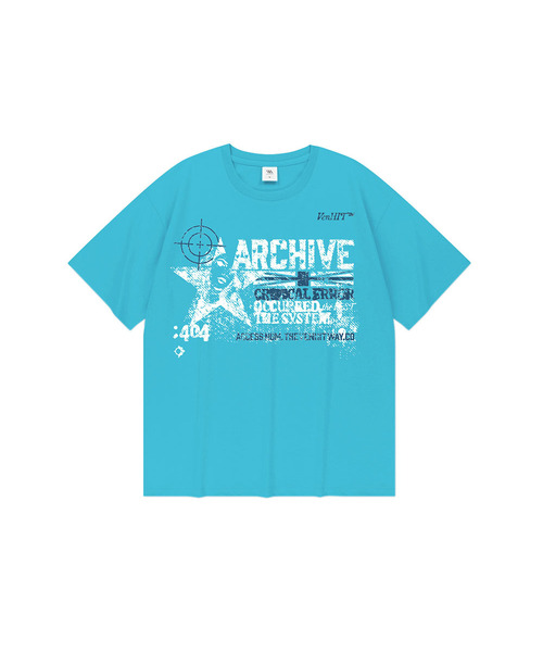 VENHIT(ベンヒット)の「CRITICAL ERROR オーバーサイズ 半袖Tシャツ(Tシャツ/カットソー・レディース・ブルー/ブラック/ホワイト・2XL/X-LARGE/LARGE/MEDIUM)」の3枚目の写真