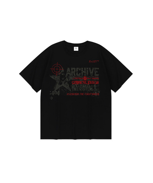 VENHIT(ベンヒット)の「CRITICAL ERROR オーバーサイズ 半袖Tシャツ(Tシャツ/カットソー・レディース・ブルー/ブラック/ホワイト・2XL/X-LARGE/LARGE/MEDIUM)」の2枚目の写真