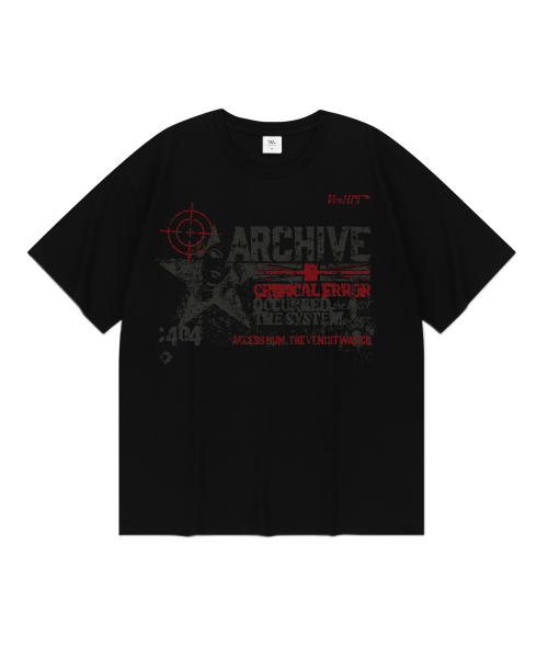 VENHIT(ベンヒット)の「CRITICAL ERROR オーバーサイズ 半袖Tシャツ(Tシャツ/カットソー・レディース・ブルー/ブラック/ホワイト・2XL/X-LARGE/LARGE/MEDIUM)」の4枚目の写真