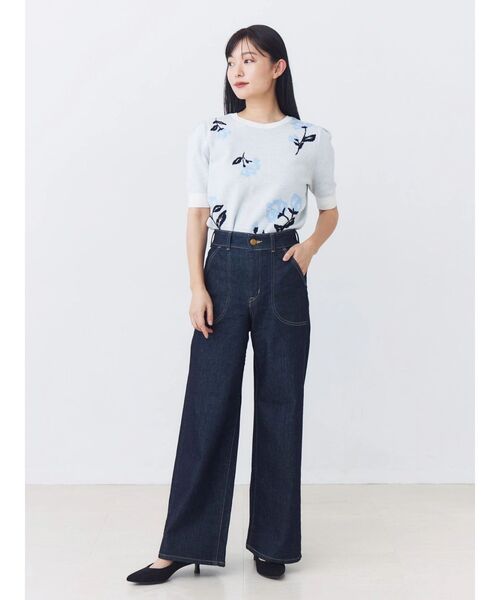 TONAL（トーナル）の「【SOMETHING別注】LACE UP WIDE（デニムパンツ・レディース・インディゴブルー・MEDIUM/SMALL/X-SMALL）」の4枚目の写真