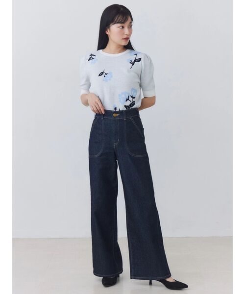 TONAL（トーナル）の「【SOMETHING別注】LACE UP WIDE（デニムパンツ・レディース・インディゴブルー・MEDIUM/SMALL/X-SMALL）」の5枚目の写真