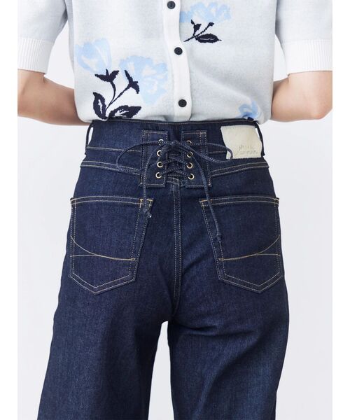 TONAL（トーナル）の「【SOMETHING別注】LACE UP WIDE（デニムパンツ・レディース・インディゴブルー・MEDIUM/SMALL/X-SMALL）」の9枚目の写真