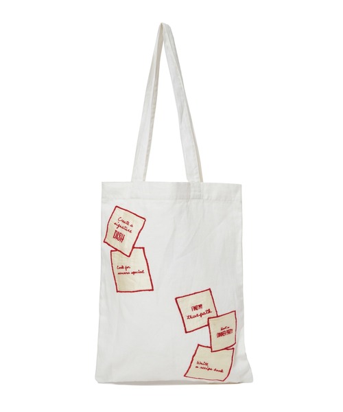 LEIN(リーン)の「アップリケ刺繍トートバッグ(トートバッグ・レディース・オフホワイト/ピンク/ブラック・FREE)」の9枚目の写真