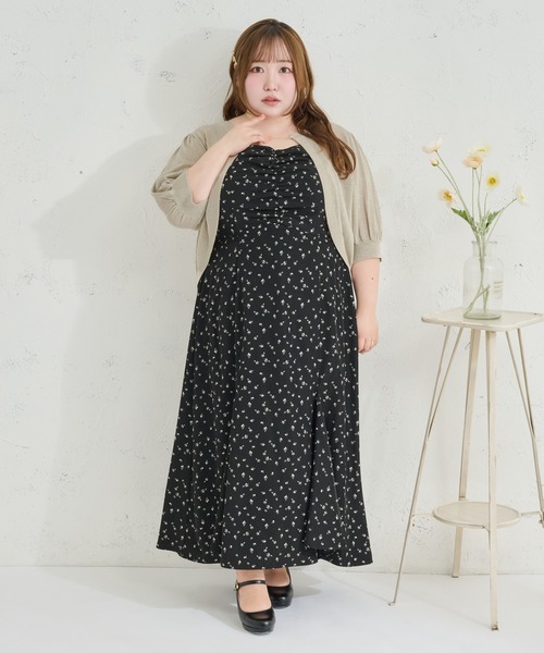 Louiosy(ルオシー)の「【Louiosy】【大きいサイズ】チャーム付きラメシアーニットボレロカーディガン(カーディガン/ボレロ・レディース・オフホワイト/ピンク/グレイッシュベージュ/ライトブルー・3L/4L)」の7枚目の写真