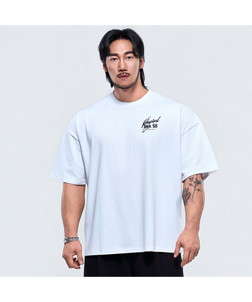 PHYSICAL GARMENTS（フィジカルガーメンツ）の「P2646 ディストーションジャイアント半袖 [4COLOR]（Tシャツ/カットソー・メンズ・ブラック/ホワイト/チャコール/カーキ・MEDIUM/LARGE/X-LARGE/XX-LARGE）」の2枚目の写真