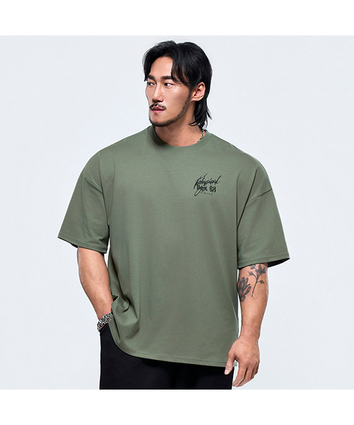 PHYSICAL GARMENTS（フィジカルガーメンツ）の「P2646 ディストーションジャイアント半袖 [4COLOR]（Tシャツ/カットソー・メンズ・ブラック/ホワイト/チャコール/カーキ・MEDIUM/LARGE/X-LARGE/XX-LARGE）」の4枚目の写真