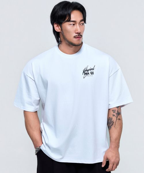 PHYSICAL GARMENTS（フィジカルガーメンツ）の「P2646 ディストーションジャイアント半袖 [4COLOR]（Tシャツ/カットソー・メンズ・ブラック/ホワイト/チャコール/カーキ・MEDIUM/LARGE/X-LARGE/XX-LARGE）」の5枚目の写真
