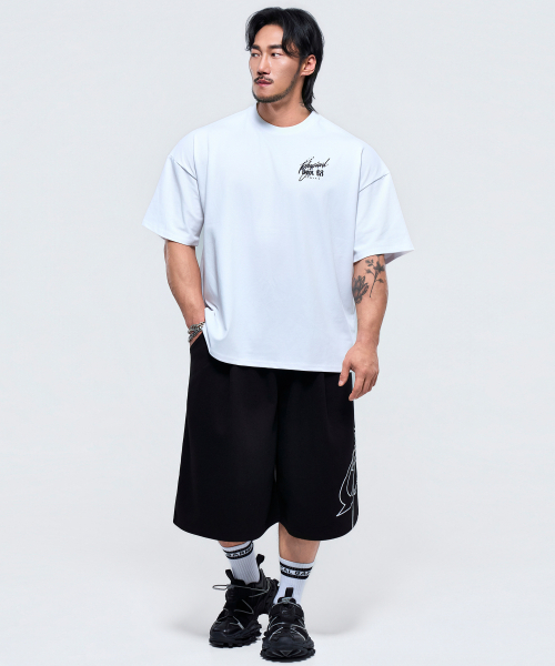 PHYSICAL GARMENTS（フィジカルガーメンツ）の「P2646 ディストーションジャイアント半袖 [4COLOR]（Tシャツ/カットソー・メンズ・ブラック/ホワイト/チャコール/カーキ・MEDIUM/LARGE/X-LARGE/XX-LARGE）」の9枚目の写真