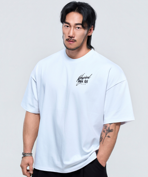 PHYSICAL GARMENTS（フィジカルガーメンツ）の「P2646 ディストーションジャイアント半袖 [4COLOR]（Tシャツ/カットソー・メンズ・ブラック/ホワイト/チャコール/カーキ・MEDIUM/LARGE/X-LARGE/XX-LARGE）」の12枚目の写真