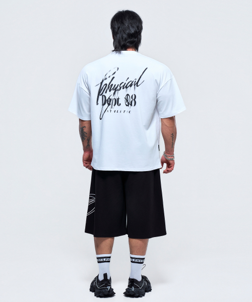 PHYSICAL GARMENTS（フィジカルガーメンツ）の「P2646 ディストーションジャイアント半袖 [4COLOR]（Tシャツ/カットソー・メンズ・ブラック/ホワイト/チャコール/カーキ・MEDIUM/LARGE/X-LARGE/XX-LARGE）」の15枚目の写真