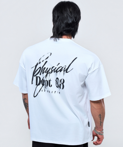 PHYSICAL GARMENTS（フィジカルガーメンツ）の「P2646 ディストーションジャイアント半袖 [4COLOR]（Tシャツ/カットソー・メンズ・ブラック/ホワイト/チャコール/カーキ・MEDIUM/LARGE/X-LARGE/XX-LARGE）」の16枚目の写真