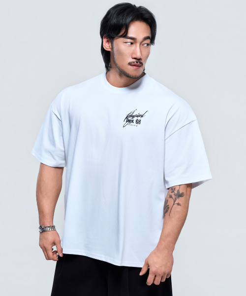 PHYSICAL GARMENTS（フィジカルガーメンツ）の「P2646 ディストーションジャイアント半袖 [4COLOR]（Tシャツ/カットソー・メンズ・ブラック/ホワイト/チャコール/カーキ・MEDIUM/LARGE/X-LARGE/XX-LARGE）」の19枚目の写真