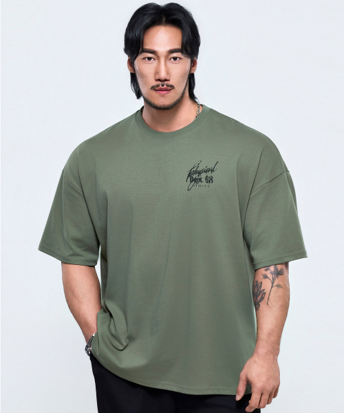 PHYSICAL GARMENTS（フィジカルガーメンツ）の「P2646 ディストーションジャイアント半袖 [4COLOR]（Tシャツ/カットソー・メンズ・ブラック/ホワイト/チャコール/カーキ・MEDIUM/LARGE/X-LARGE/XX-LARGE）」の22枚目の写真