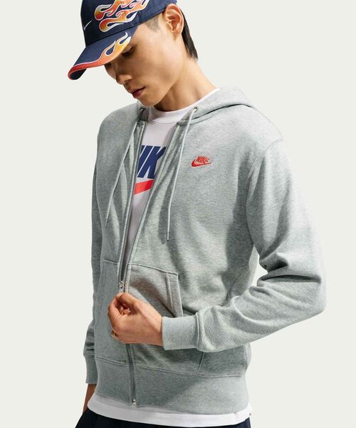 NIKE(ナイキ)の「ナイキ クラブ メンズ フルジップ フレンチ テリー パーカー / Nike Club Men's Full-Zip French Terry Hoodie FN3885-064 Dark Grey Heather(パーカー・メンズ・グレー系その他・L/XL/S/2XL/M)」の3枚目の写真