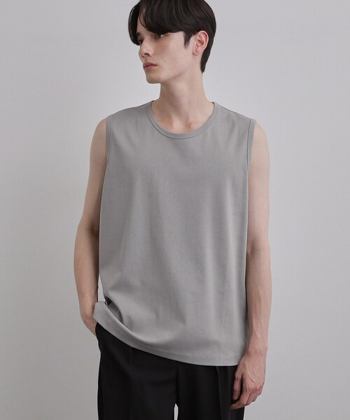 tk.TAKEO KIKUCHI（ティーケータケオキクチ）の「【汗シミ防止／UVカット】sweat stain proof seriesノースリーブ（Tシャツ/カットソー・メンズ・グレー/ホワイト/ブラック・01/02/03）」の3枚目の写真