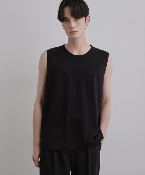 tk.TAKEO KIKUCHI（ティーケータケオキクチ）の「【汗シミ防止／UVカット】sweat stain proof seriesノースリーブ（Tシャツ/カットソー・メンズ・グレー/ホワイト/ブラック・01/02/03）」の2枚目の写真