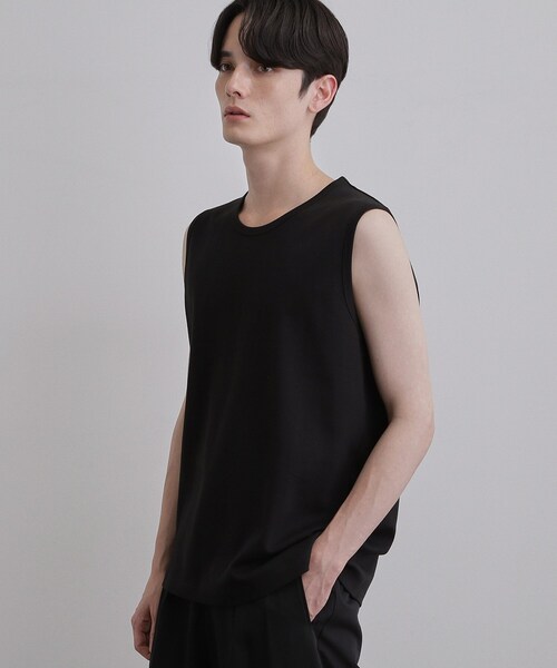 tk.TAKEO KIKUCHI（ティーケータケオキクチ）の「【汗シミ防止／UVカット】sweat stain proof seriesノースリーブ（Tシャツ/カットソー・メンズ・グレー/ホワイト/ブラック・01/02/03）」の9枚目の写真