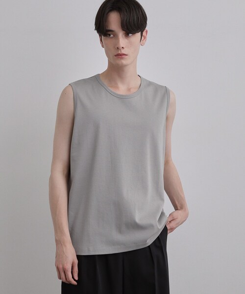 tk.TAKEO KIKUCHI（ティーケータケオキクチ）の「【汗シミ防止／UVカット】sweat stain proof seriesノースリーブ（Tシャツ/カットソー・メンズ・グレー/ホワイト/ブラック・01/02/03）」の12枚目の写真