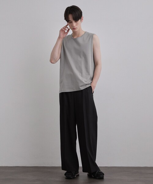 tk.TAKEO KIKUCHI（ティーケータケオキクチ）の「【汗シミ防止／UVカット】sweat stain proof seriesノースリーブ（Tシャツ/カットソー・メンズ・グレー/ホワイト/ブラック・01/02/03）」の14枚目の写真