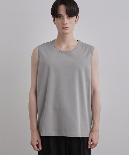 tk.TAKEO KIKUCHI（ティーケータケオキクチ）の「【汗シミ防止／UVカット】sweat stain proof seriesノースリーブ（Tシャツ/カットソー・メンズ・グレー/ホワイト/ブラック・01/02/03）」の5枚目の写真